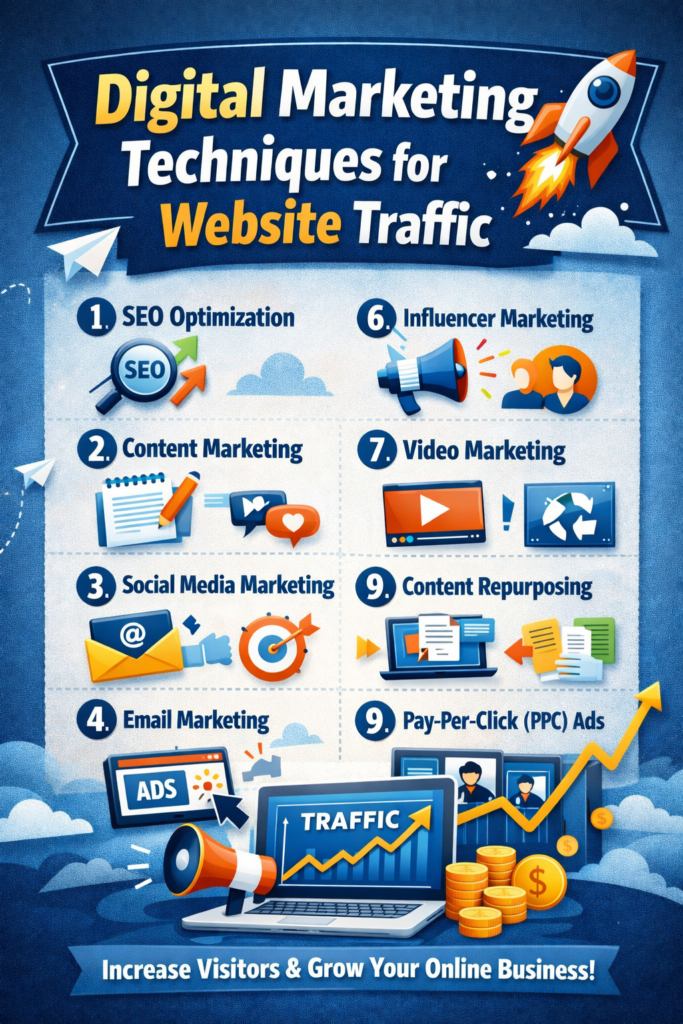 digital marketing techniques for website traffic